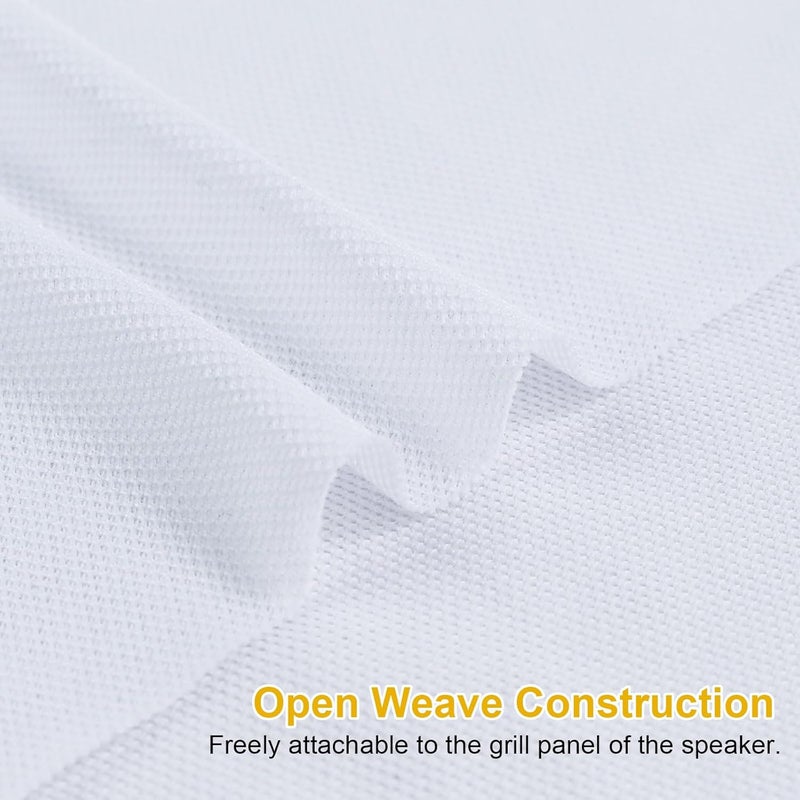FINDUFA 2yard Acoustic Mesh Fabric, Transparent Acoustic Grill Cloth, Breathable for Replacement Speaker Grill Cloth Furniture Upholstery DIY Projects Renovation Vintage Speaker White (72" x 54") - Image 4